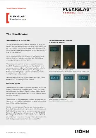 Plexiglas ugunsdrošības brošūra